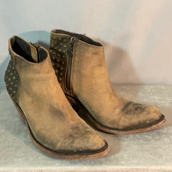 Liberty Black Leather Studded Biker Ankle Boots - Picture 5 of 13